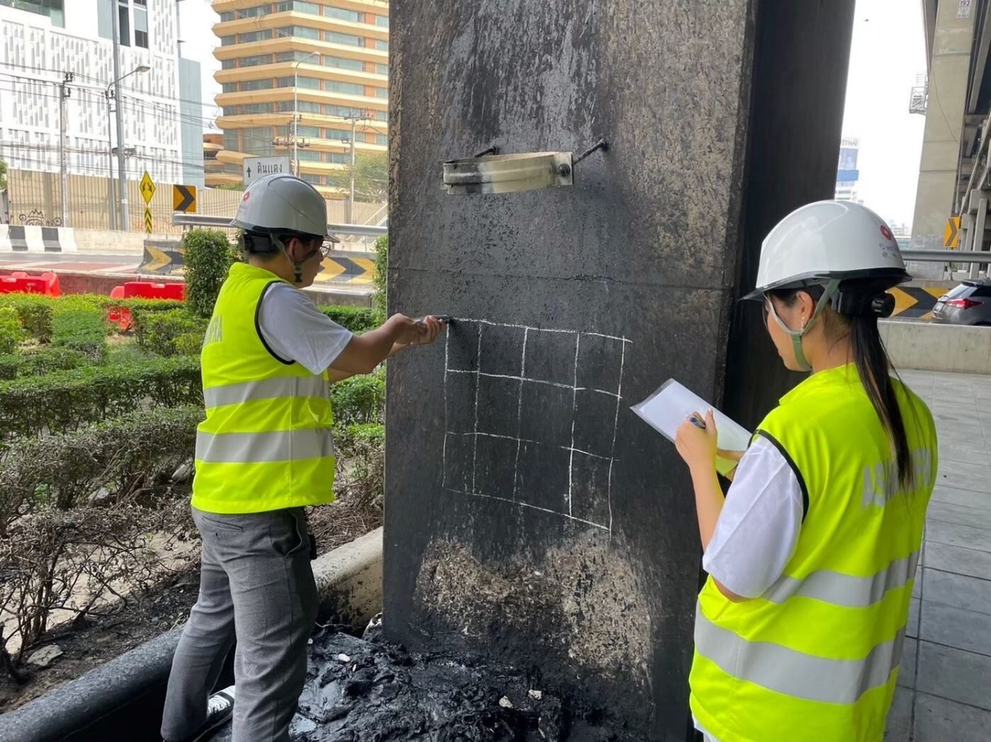 Fire-damaged pier inspection